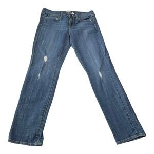 J Crew Factory Womens Jeans Size 30 Skinny Mid Rise Distressed Stretch Denim